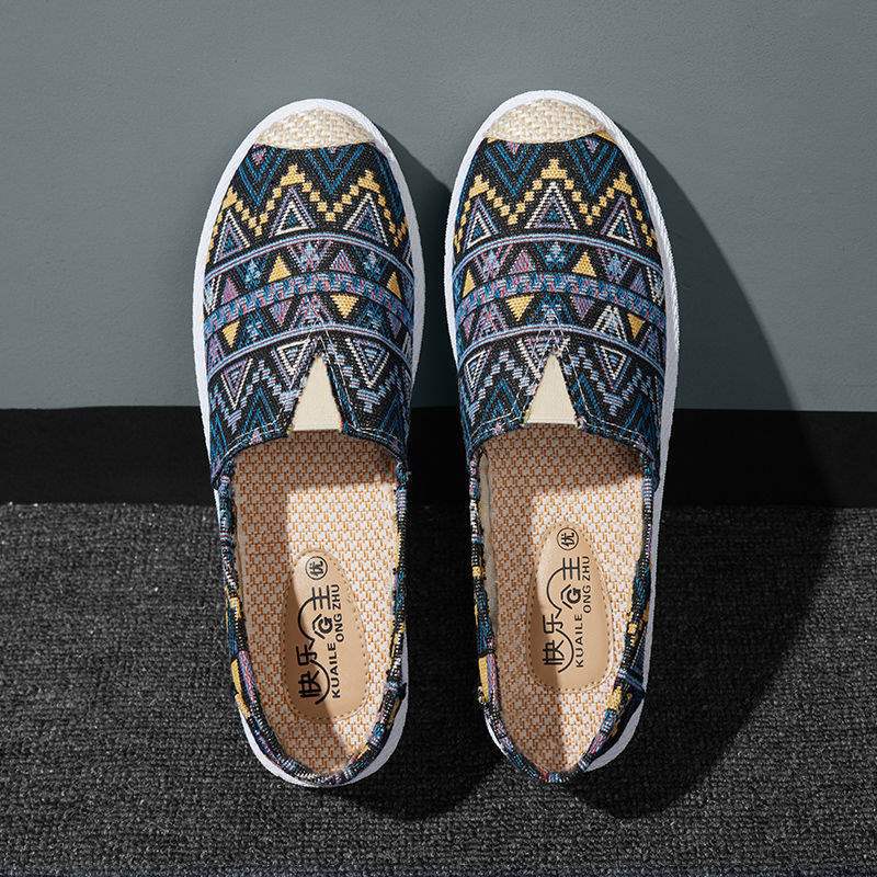 Old Beijing Cloth Shoes Women's One-pedal Lazy Fisherman Shoes Canvas Shoes New Spring and Autumn Summer Breathable Flats