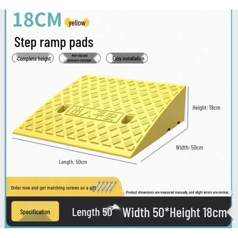 Uphill Step Mat: Plastic Slope Curb Car Sill and Speed Bump