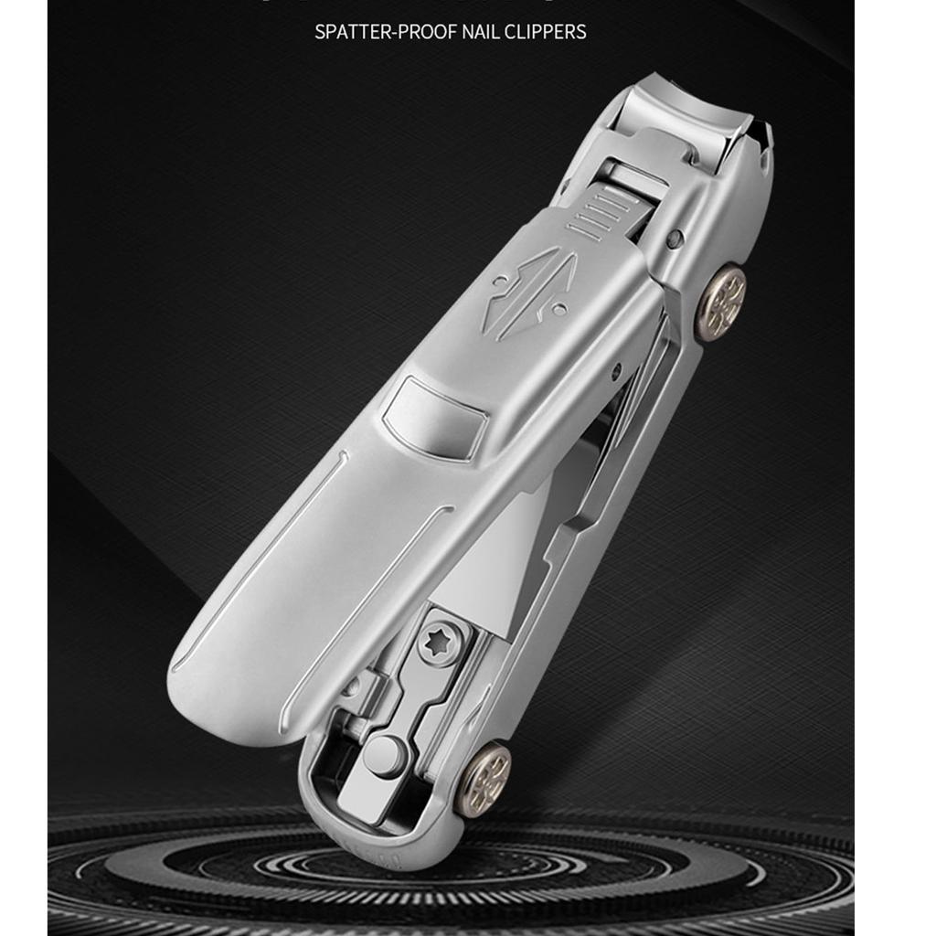 Stainless Steel Nail Clippers Cutter Professional Manicure Trimmer Travel Toe Nail Clipper with Clip Catcher Nail File
