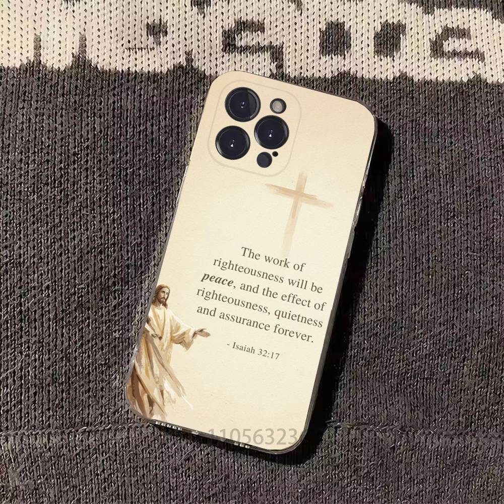 God Jesus Bible Verse Isaiah Phone Cases For iPhone 17 16 15 14 13 12 11 Pro Max Plus Luxury Camera Protection Plastic