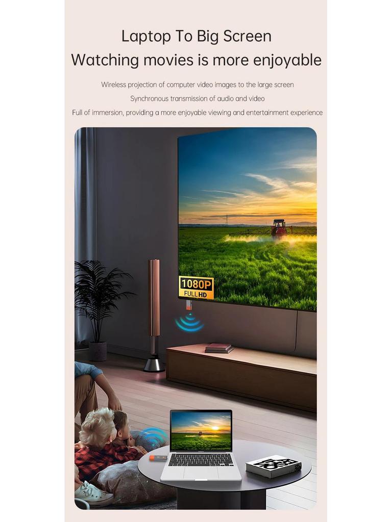50M Wireless HDMI Transmitter for 1080P Screen Mirroring