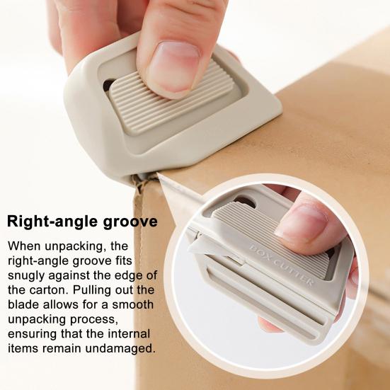 2Pcs Mini Magnetic Unboxing Cutter with Safety Ceramic Blades Auto-Retract Grooves Box Opener for Cardboard Crafts Portable Package Opener