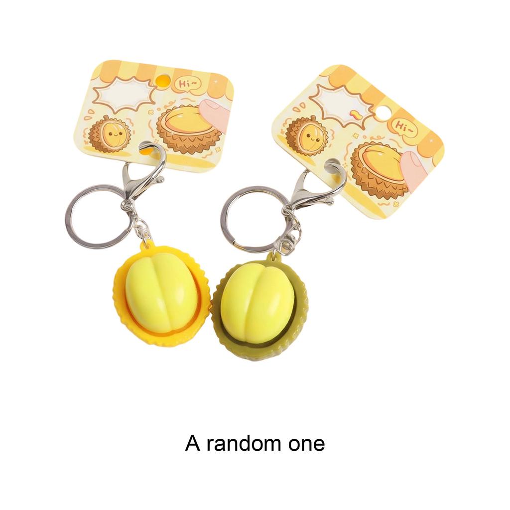 Durian Shaped Stress Relief Keychain Toy Soft Squeeze Fidget Toy Realistic Design Portable Key Ring Attachment for Everyday Use