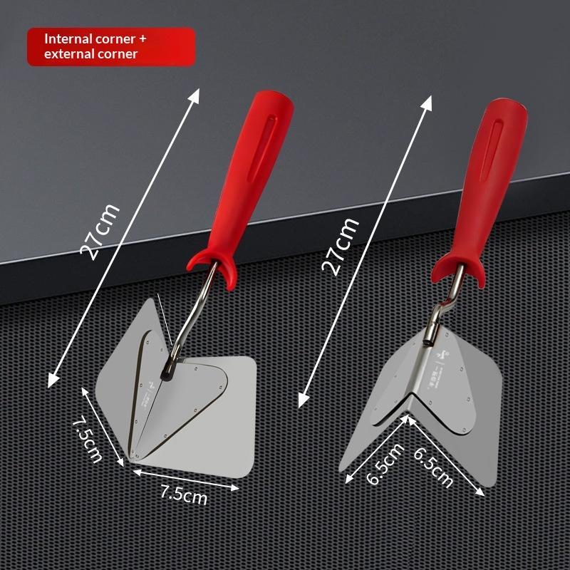 1 Piece Drywall Corner Tool, Soft Grip Handle - Stainless Steel Sheetrock External Corner Trowel & Internal Corner Trowel