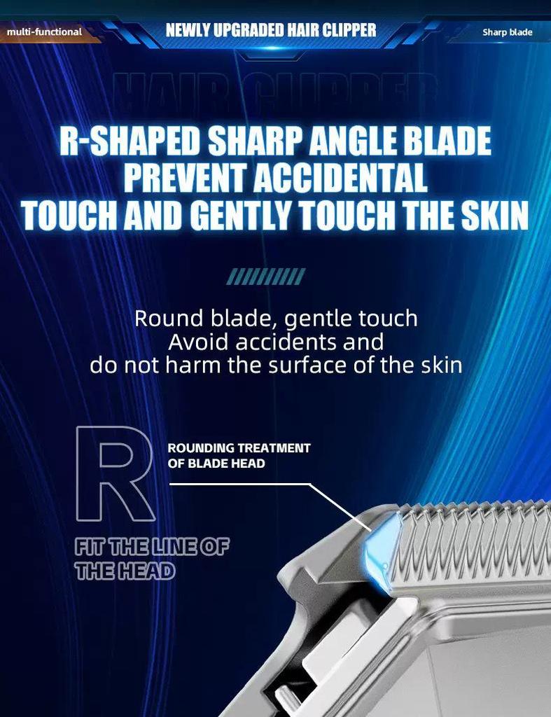 Electric Hair Clipper: Customizable, Rechargeable, Plug-in, LCD Display, Hair and Beard Trimmer