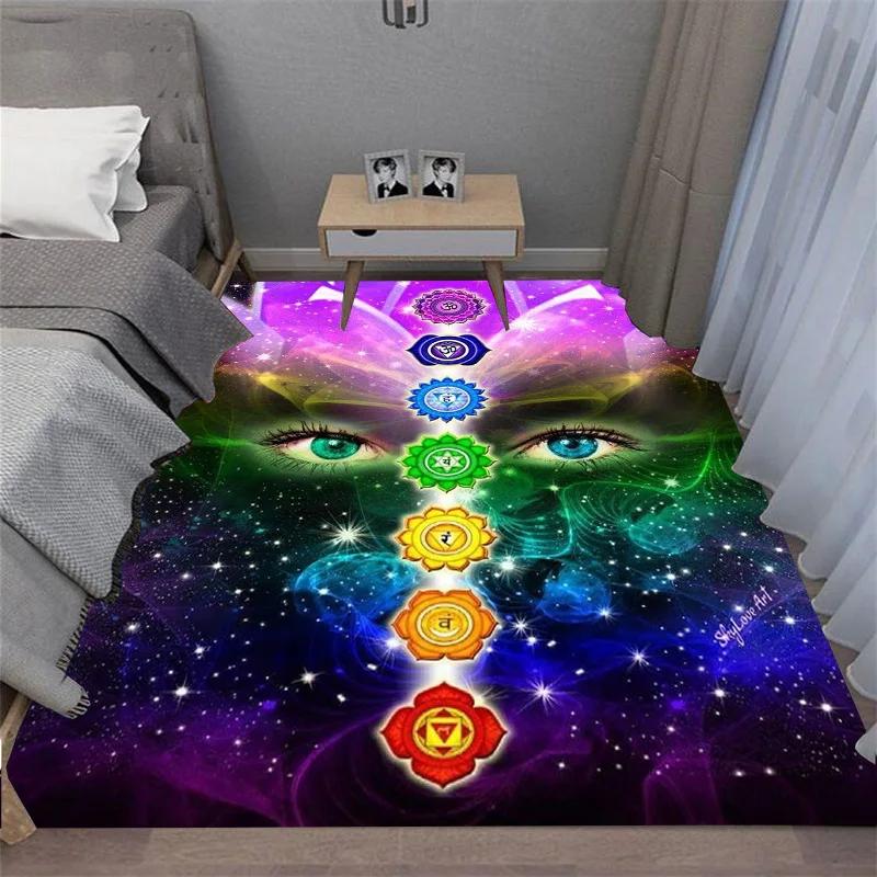 3D Chakra Printed carpet non-slip carpet door mat Yoga mat bedroom decoration area rug bedroom decor birthday gift