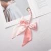 Silk Scarf Keychain with Horseshoe Buckle and Ribbon Bow for Bags and Cars