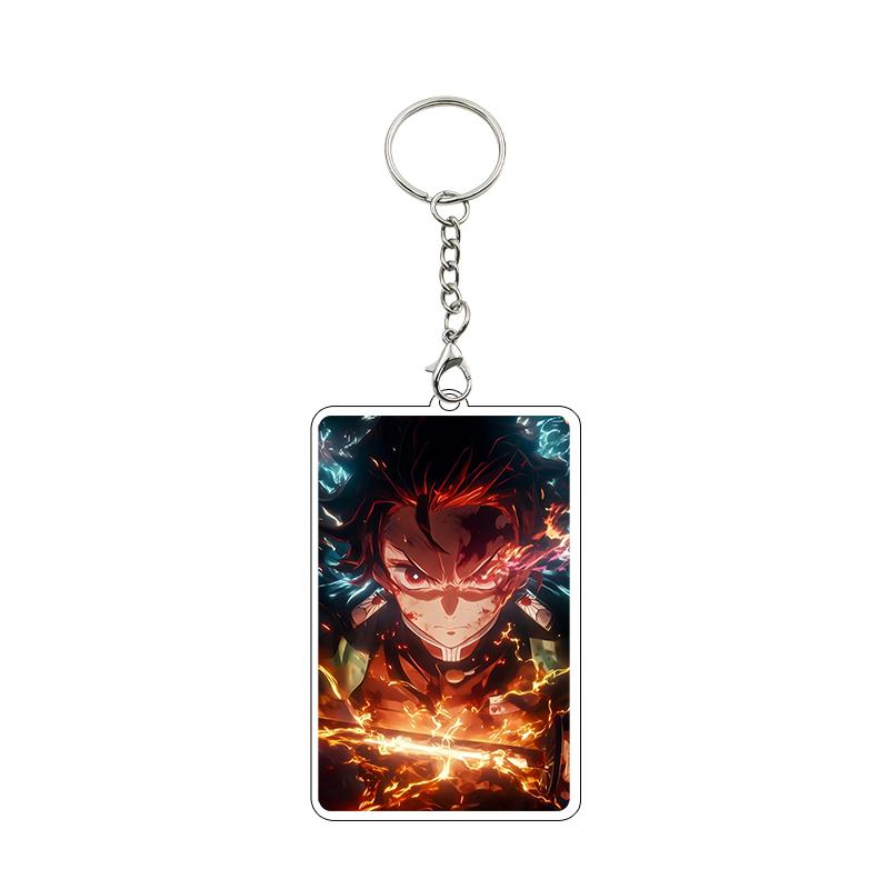 Anime Nezuko Agatsuma Zenitsu Kanroji Mitsuri Cartoon Cool Acrylic Keychain Accessories Figure Pendant Charm Decor Gifts Toys