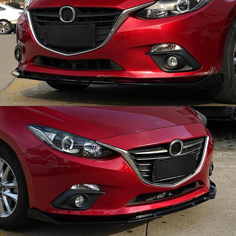 Car Front Bumper Lip Body Kit Lower Splitter Body Kit For Mazda 3 Axela 2014-2018 Glossy Black