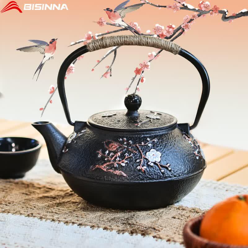 Beishanlang Cast Iron Tea Kettle - Magpie Plum Design