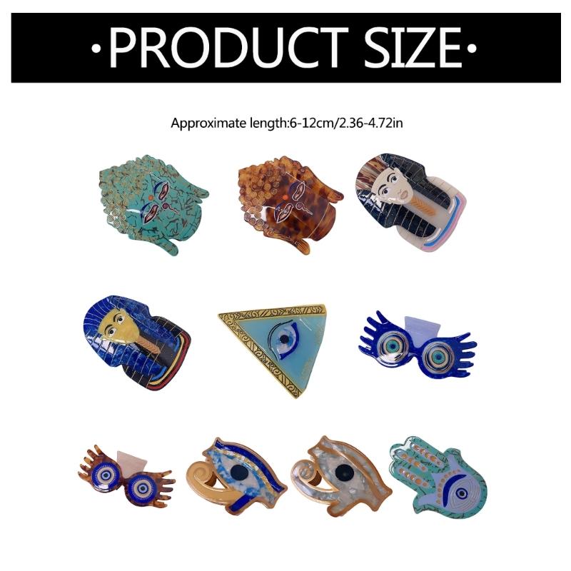 Acetate Pharaoh Hair Claw Clip with Egyptian Lookings Nonslip Claw Clip For Women Cultural Event Gathering