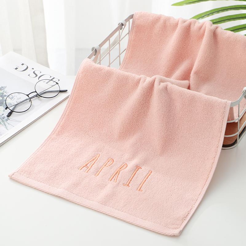 Embriodered Letters Face Towel Pure Cotton Soft Rectangle Towels Good Absorption Simple Creative Kids Adults for Home Bathroom
