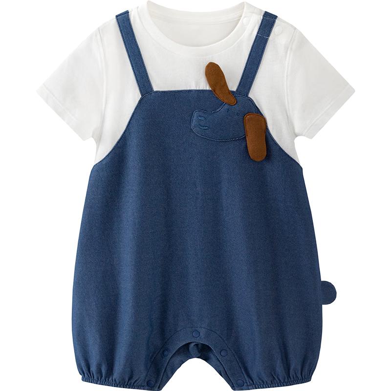 Minibala Baby Breathable Mock Two-Piece Romper 73