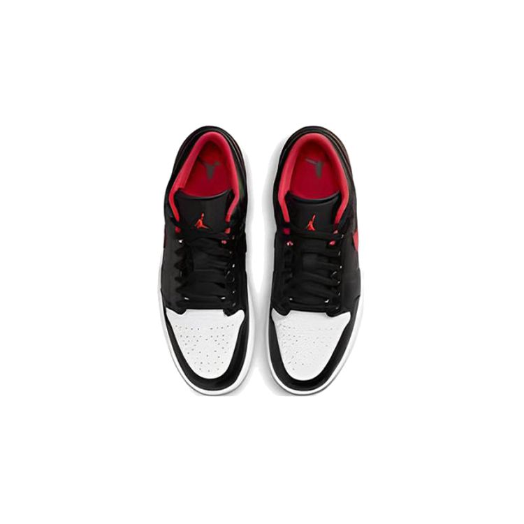 Air Jordan 1 Low GS White Toe Kids Sneakers Black Fire-Red 553560-063
