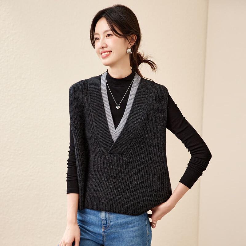 Women's 100% Wool V-Neck Sweater Vest