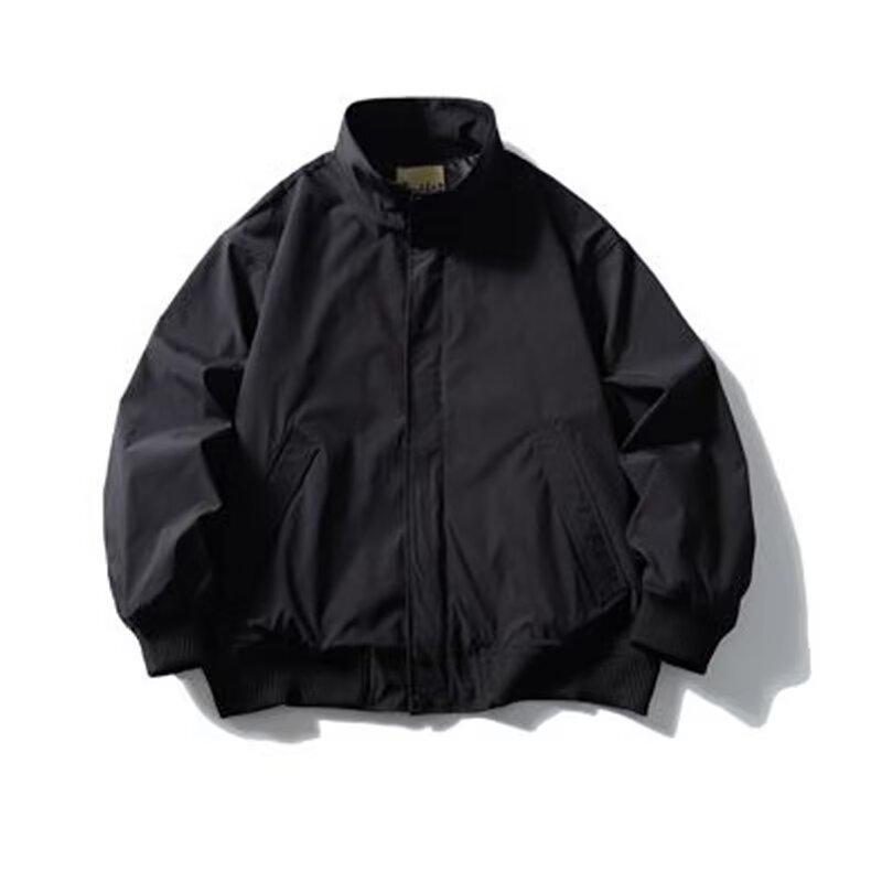 

Японская ретро простая и универсальная куртка-спецовка с лацканами, мужские и женские свободные повседневные топы, весенне-осенняя куртка трендового бренда, мужская трендовая 2XL чёрный