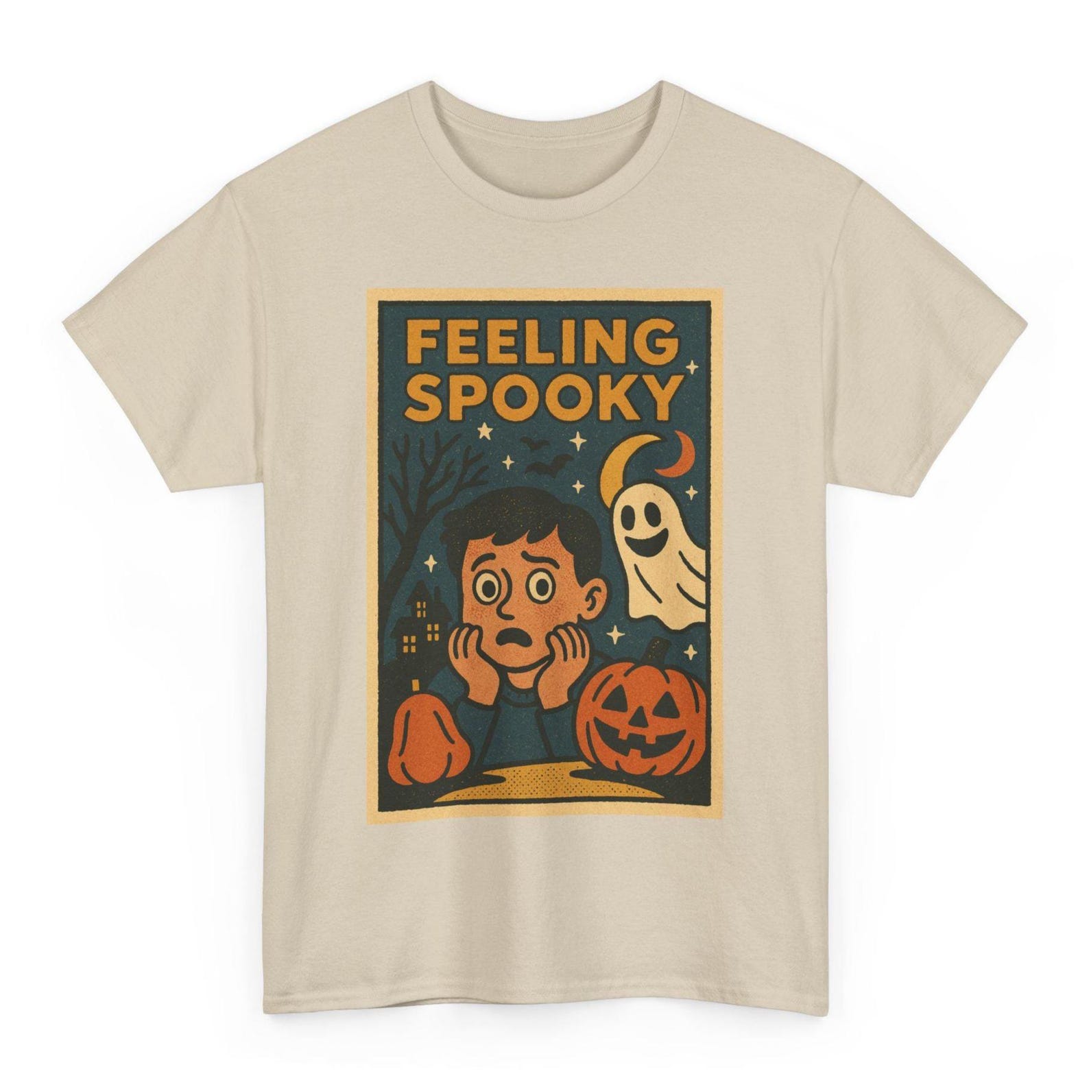 Retro Comic Halloween T-Shirt: Feeling Spooky Unisex Tee 4XL