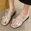 Fashion Bow Decor Back Strap Sandals for Women Luxury Non Slip Pu Leather Sandal Ladies Fashion Wear-Resistant Med Heel Sandalias Mujer