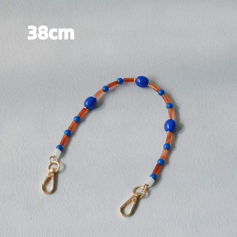 

New Fashion Woman Bag Accessory Detachable Blue Beaded Chains Cute Acrylic Luxury Strap Women Elegant Bag Acrylic Handle Chain 38CM синий
