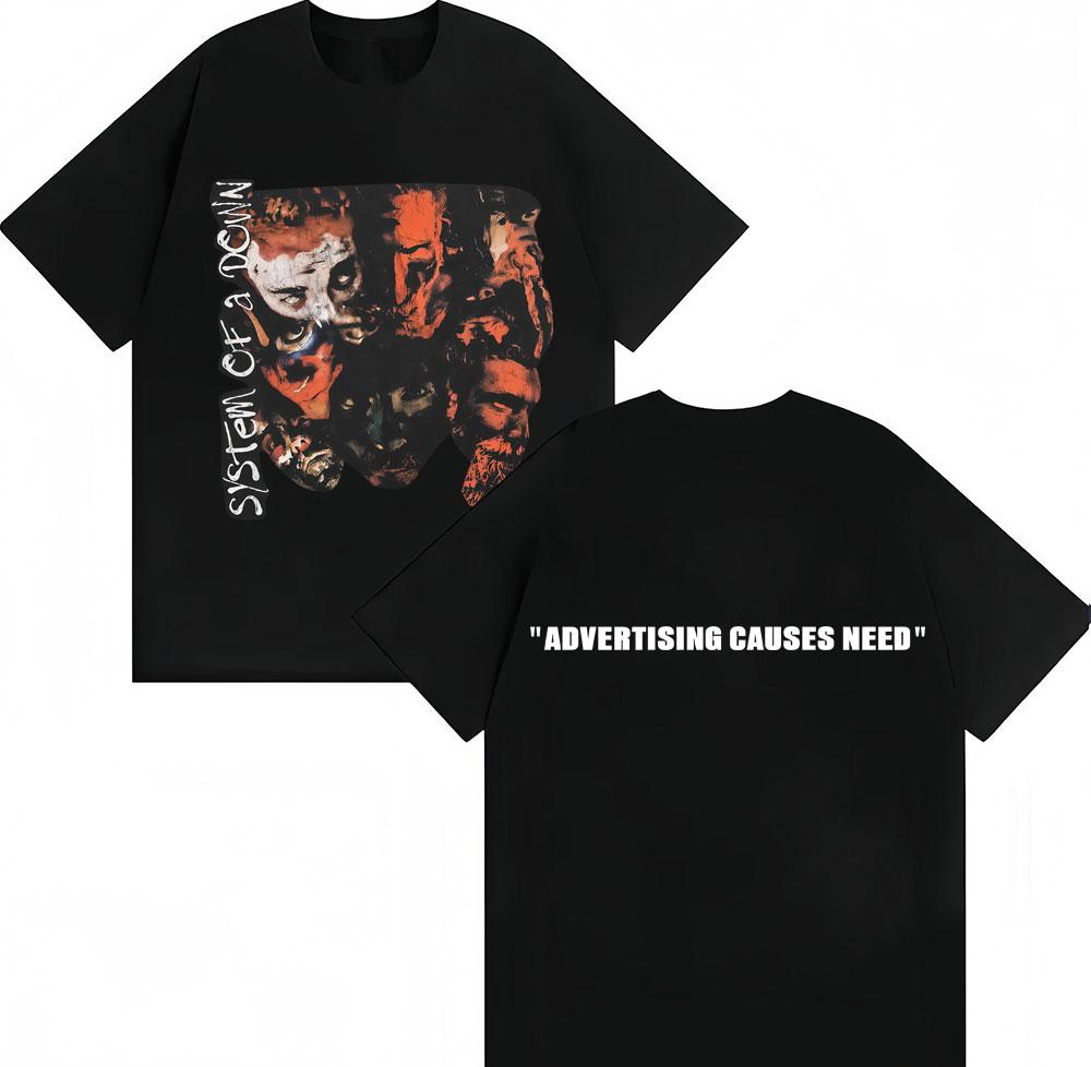 

Rock Band System of A Down Graphic T Shirts Unisex Women Vintage Alternative Metal Music Tshirts Fashion Oversized Cotton T Shirt 3XL