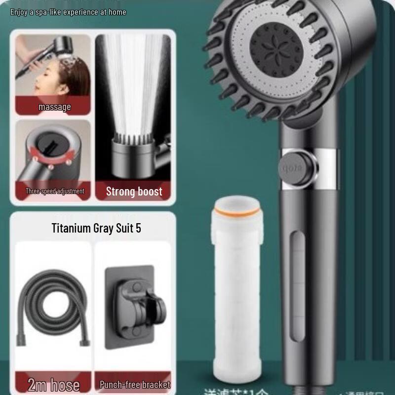 LANGZHIWEN Powerful Pressurized Massage Shower Head Set