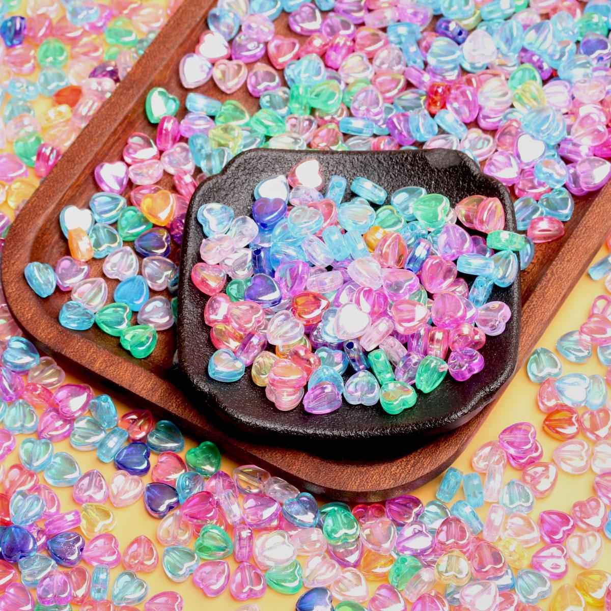 

500 г, около 2600 шт., акриловые бусины, браслет, серьги, сделай сам, в форме сердца, подвески, ожерелье, 8,5*9 мм, бусины для изготовления ювелирных изделий