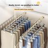 Portable Stainless Steel Multifunctional Clothespins with Hook Traceless Clip Children's Pants Hanger for Storing Jeans Skirts