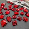 Red Resin Shiny Glass Rhinestone Stickers: Mixed Style Sewing Accents for Dancewear