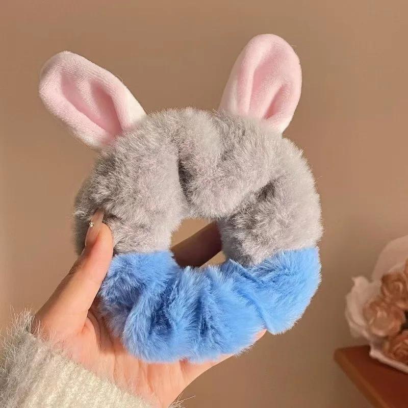 

Cartoon Rabbit Fox Ears Plush Scrunchie Hair Band Woman Cute Animal Headdress Hair Rope for Girls Hair Accessoriess