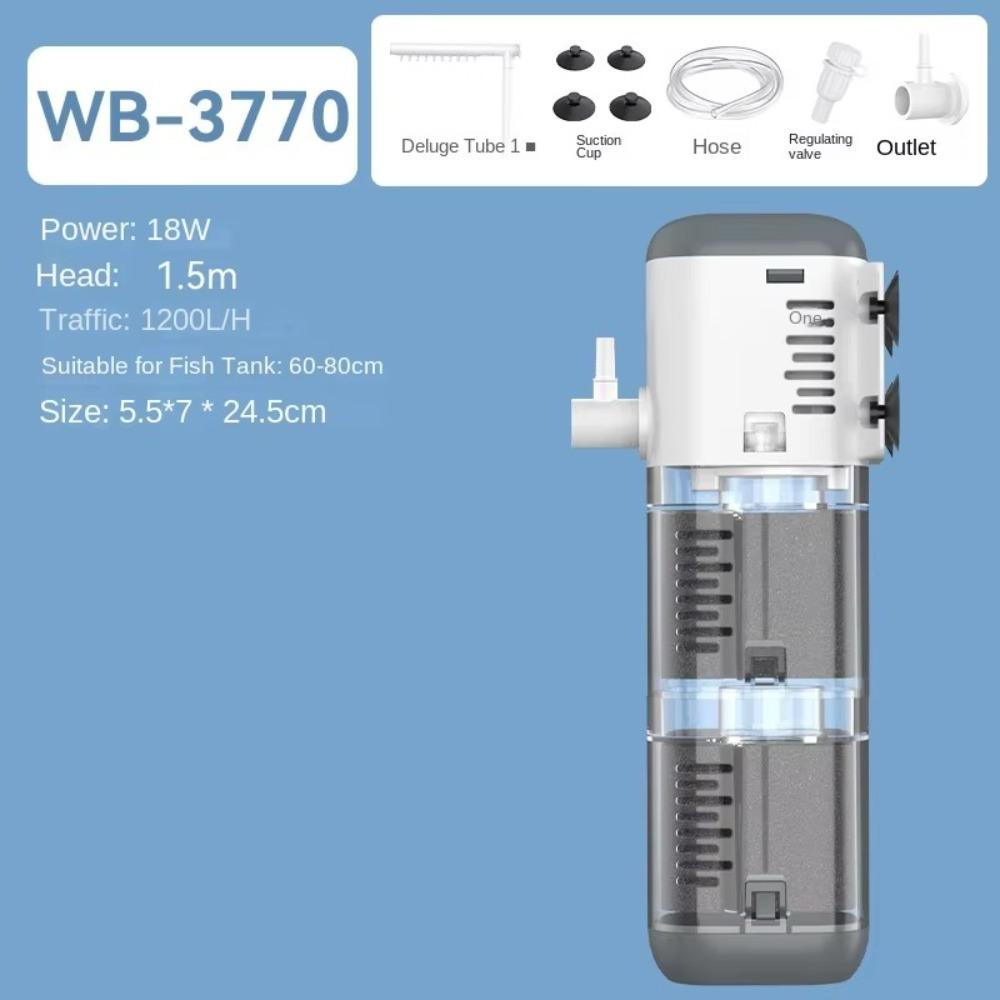 1Pcs Durable 8/12/18/25W Aquarium Filter Pump Removable Built-In Fish Tank Air Pump 220V 3 in 1 Fish Tank Filter Aquarium