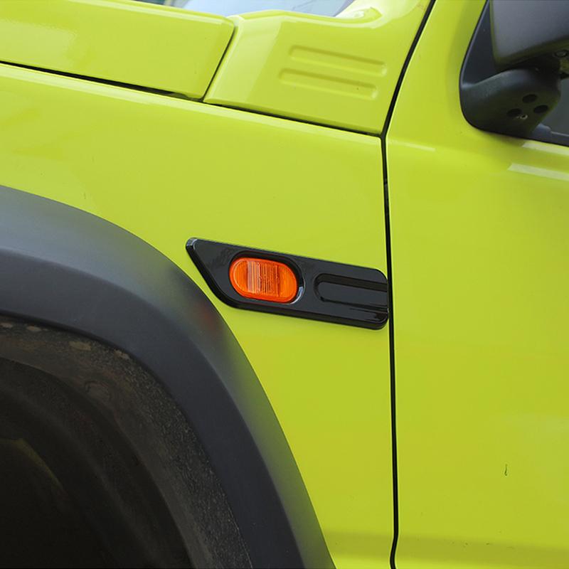Black Car Side Fender Turn Signal Light Lamp Decoration Cover Stickers for Suzuki Jimny JB64 JB74 2019-2025 Exterior Accessories