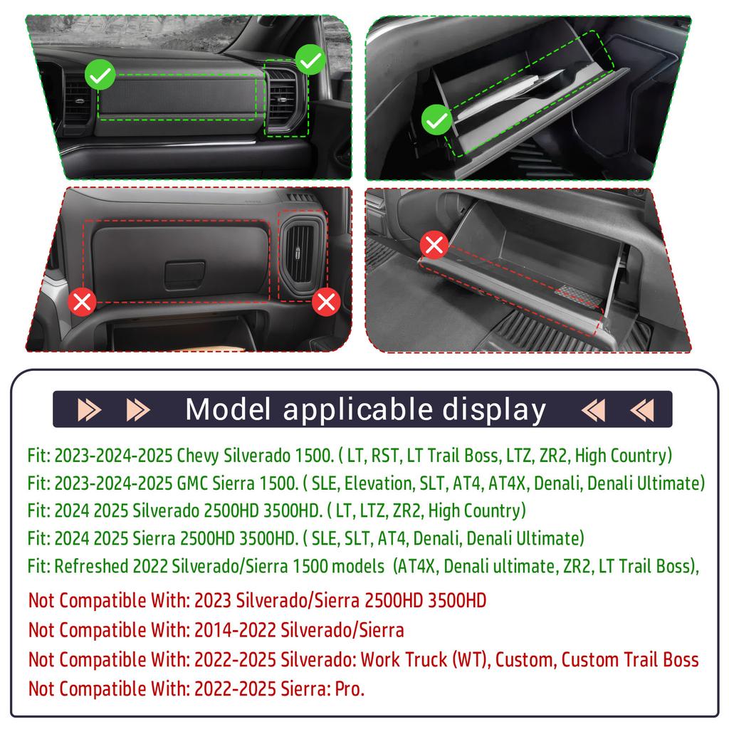 Glove Box Dividers Organizer For 2025-2025 2025 2025 Silverado/Sierra 1500,2025 2025 Chevy Silverado/GMC Sierra 2500HD 3500H Box