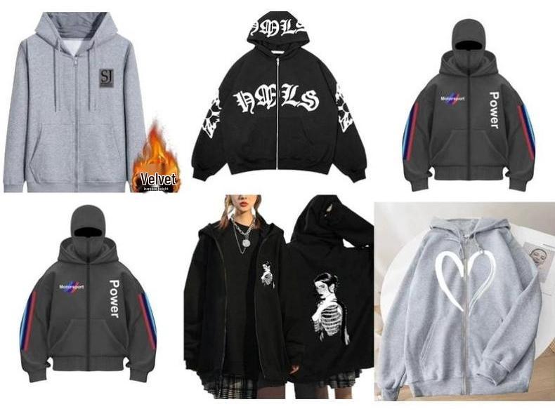 Men's Flag & Letter Hoodie - Fleece Lined Autumn/Winter Trendy Pullover