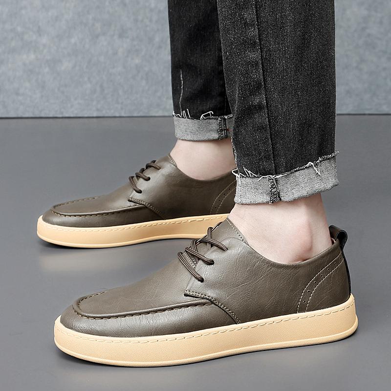 Fashion Leisure Business Men's New Leather Shoes  Men's Comfortable lace up for men Outdoor stroll party casual Hot selling shoes