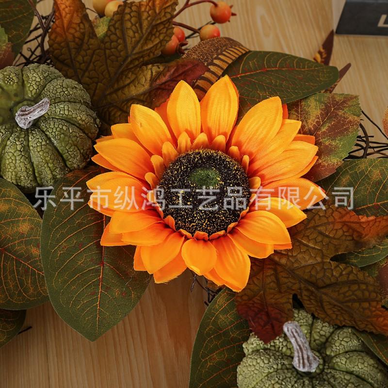 Halloween Wreath Decor With Pumpkin Berry Hanging Ornament Door Wall Hotel Mall DIY Party Decoration