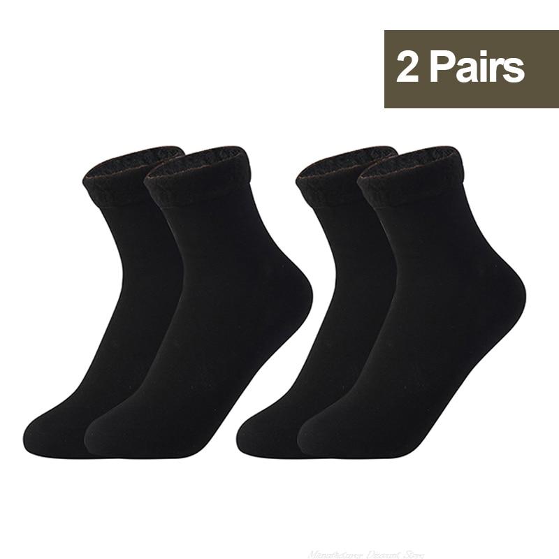 Winter Snow Socks Women Men Velvet Thickened Medium Tube Solid Color Floor Thermal Floor Sleep Socks Cashmere Socks