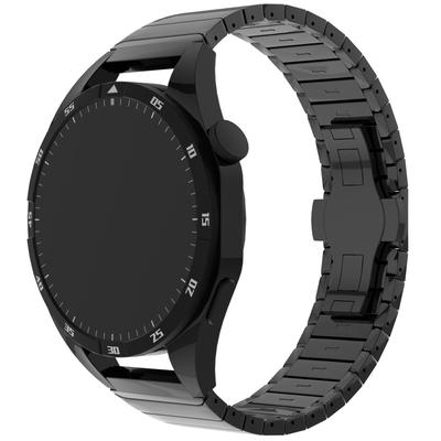For Huawei Watch GT 4 Pro/GT 3 46mm/Samsung Galaxy Watch3 45mm/Garmin Vivoactive 4 Butterfly Buckle 1-Bead Alloy Watch Band