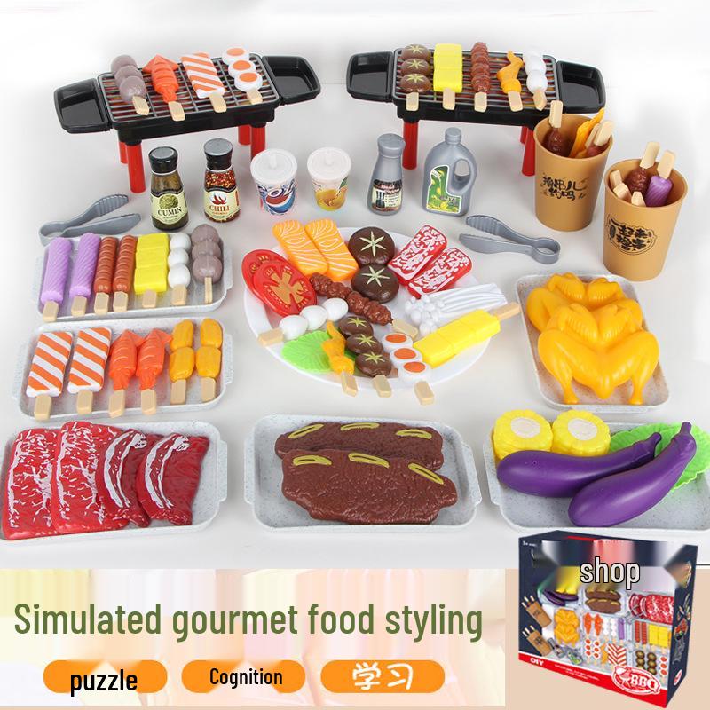 Children's BBQ Playset: Western Kitchen Simulation Food Toys