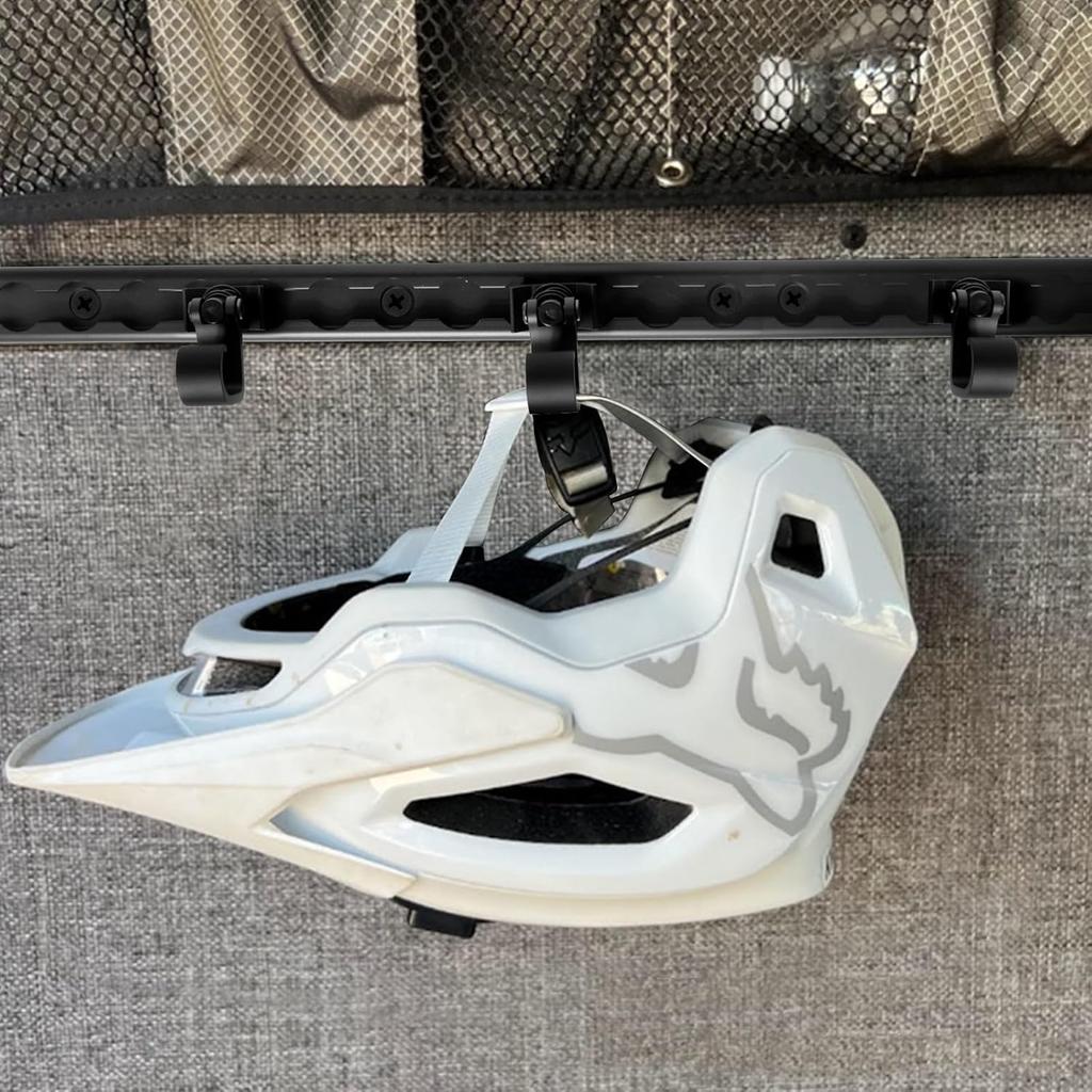 L Track Single Stud Fitting With Gear Hook L-Track Spring Loaded Adjustable Gear Hook, Pack Of 5, Black