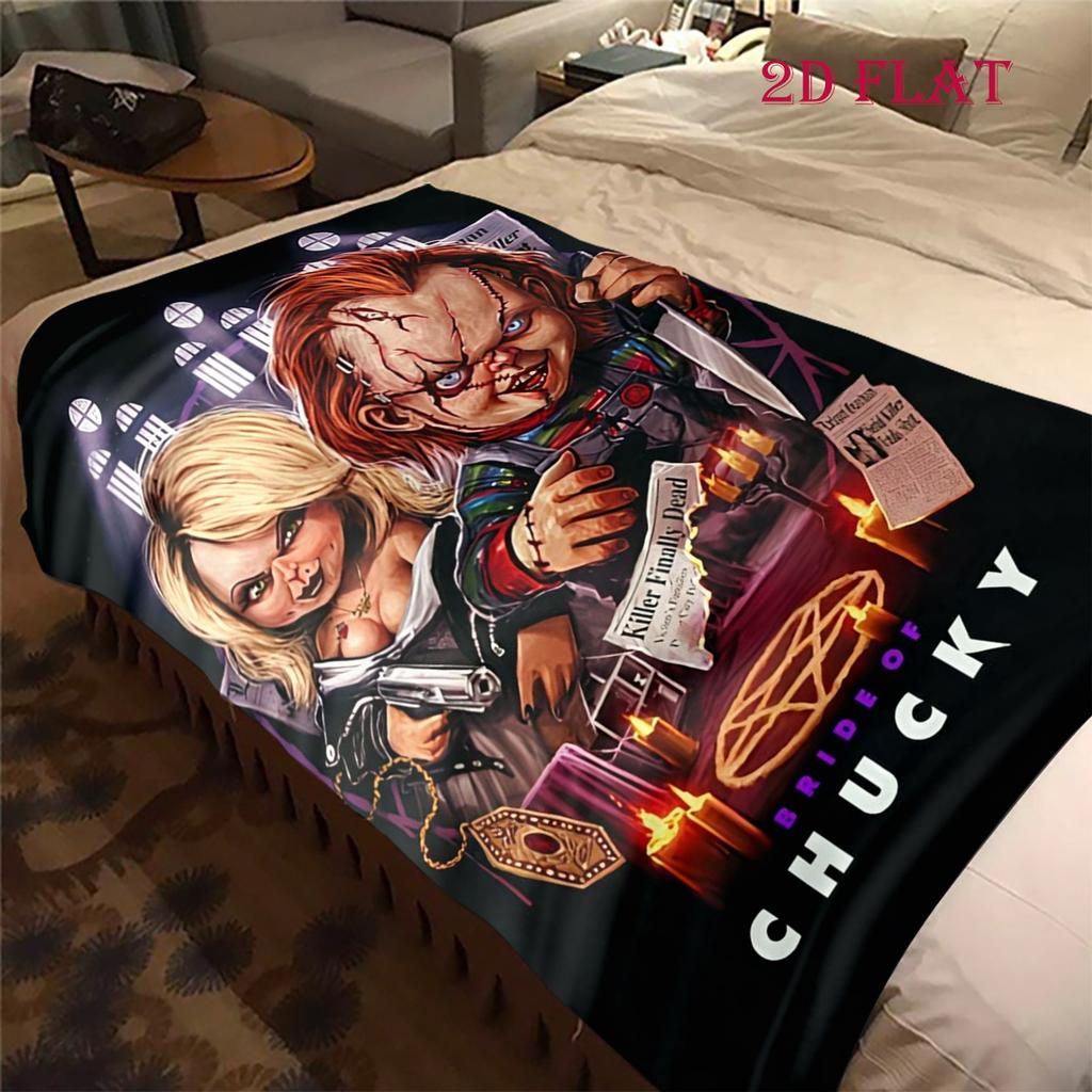 Chucky's Deadly Charm blanket Camping trip Soft and comfortable bedroom Machine washable Christmas gifts