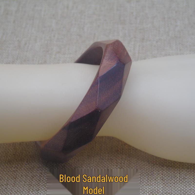 Unisex Polished Wooden Bracelet: Ebony, Purple Heart, Green & Red Sandalwood - Ideal Travel Souvenir
