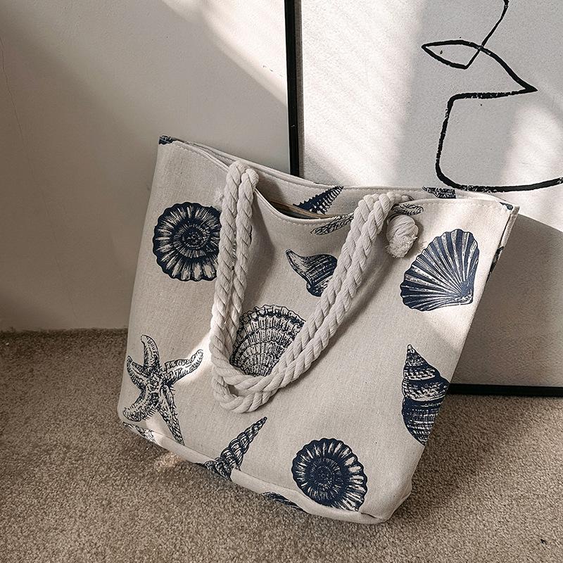 

New Women Handbag Floral Printed Beach Shopping Large Capacity Tote Bag Fashion Casua High Capacity Travel Ladies Shoulder Bag