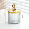 Makeup Dab Ball Holder Jar Clear with Lid Dispenser Tool Storage Box Cosmetic Organizer for