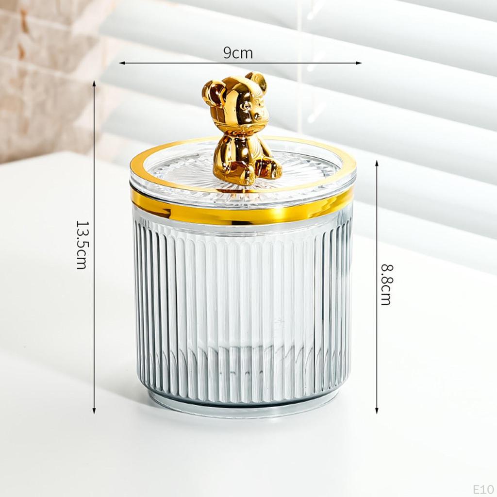 Makeup Dab Ball Holder Jar Clear with Lid Dispenser Tool Storage Box Cosmetic Organizer for