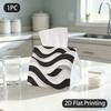 1pc Tissue Box, Modern Abstract Wavy Stripes Dynamic Contrast Pattern, 2D Flat Printing, Dust Blocking, Folds Flat, Tissue Bag, for Office Use