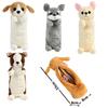 New Kawaii Novelty Simulation 5 Style Cute Dogs Pencil Case Soft Plush School Stationery Pen Bag Gift for Girl Boy Students
