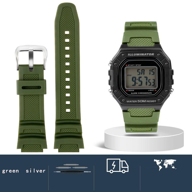 Silicone watch strap  for Casio Watch Strap w-218h/ae-1200 /1100 / f-108 /sgw300 /400 /500 /w-800h / mrw-200