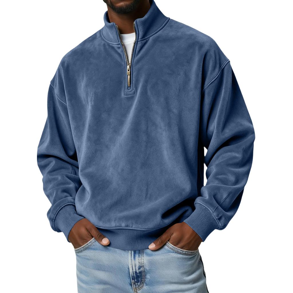 Sudadera con capucha y cremallera casual para hombre