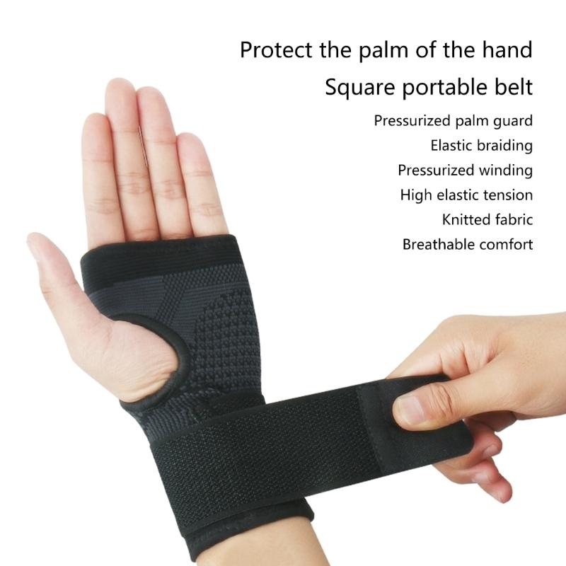 Adjustable Wrist Compression Strap Gym Wristband Weightlifting Wrap Wrist Brace Strap Knitted Wrist Guard Easy to Use