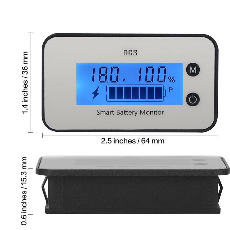 Voltage Tester LCD Display Battery Capacity Monitor Waterproof DC 7-100V Battery Percentage For Car Vehicle Marine RV